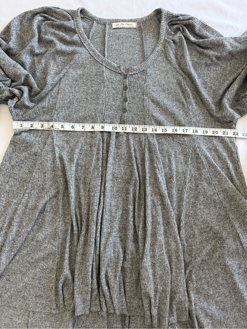 We The Free Heather Gray Ribbed Button-Front Knit Dress - Picture 8 of 10